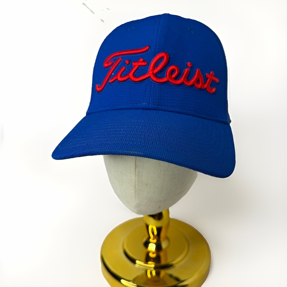 Titleist Pro V1 Blue/Red Mesh Back Adjustable Golf Hat Cap Logo